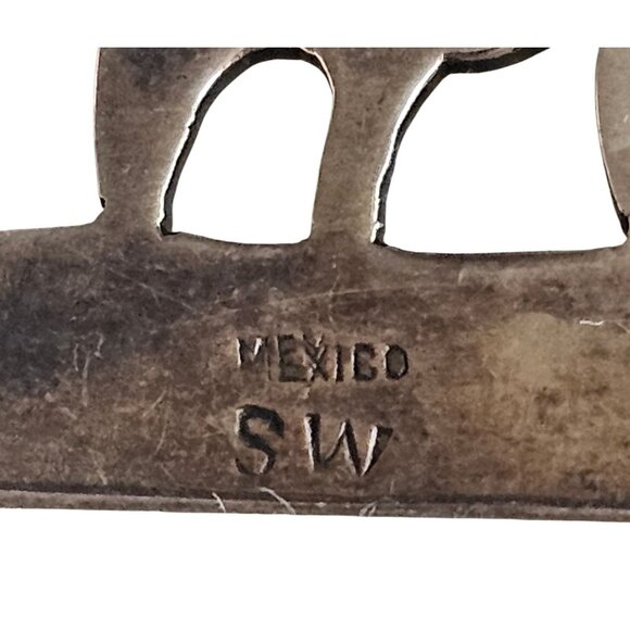 Vintage Mexican Sterling Silver 925 Southwest Cactus & Donkey Brooch By SW TB-44 - Picture 2 of 11